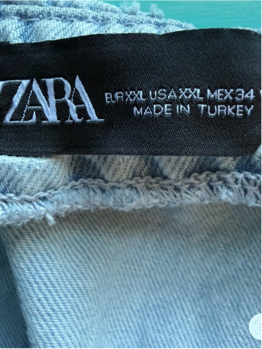 Zara Light Blue Denim Mini Dress with Statement Shoulders Size XL Y2K Minimalist - Picture 4 of 14